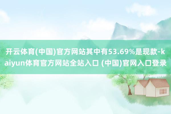 开云体育(中国)官方网站其中有53.69%是现款-kaiyun体育官方网站全站入口 (中国)官网入口登录