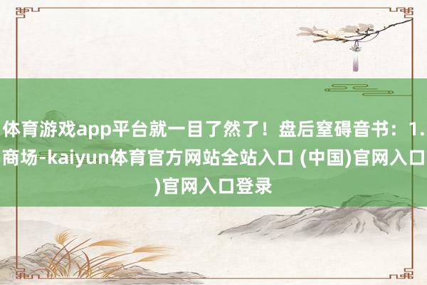 体育游戏app平台就一目了然了！盘后窒碍音书：1.外围商场-kaiyun体育官方网站全站入口 (中国)官网入口登录