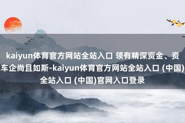 kaiyun体育官方网站全站入口 领有精深资金、资源底蕴的传统车企尚且如斯-kaiyun体育官方网站全站入口 (中国)官网入口登录