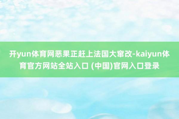 开yun体育网恶果正赶上法国大窜改-kaiyun体育官方网站全站入口 (中国)官网入口登录