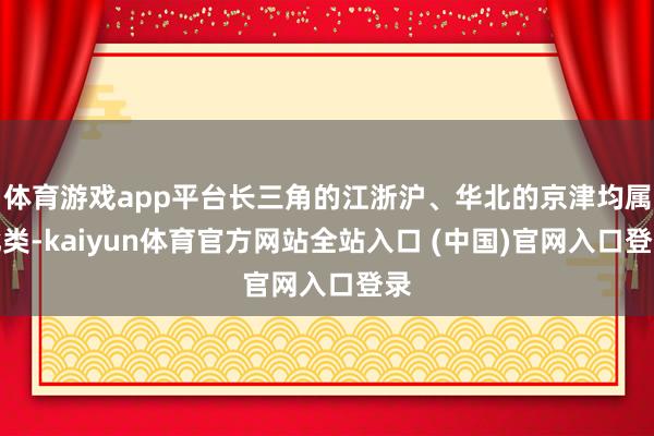 体育游戏app平台长三角的江浙沪、华北的京津均属此类-kaiyun体育官方网站全站入口 (中国)官网入口登录