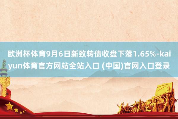 欧洲杯体育9月6日新致转债收盘下落1.65%-kaiyun体育官方网站全站入口 (中国)官网入口登录