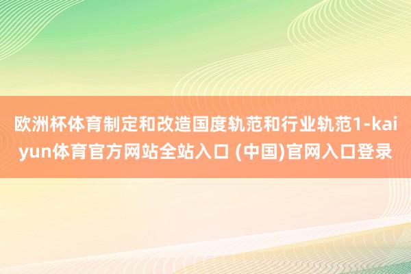 欧洲杯体育制定和改造国度轨范和行业轨范1-kaiyun体育官方网站全站入口 (中国)官网入口登录